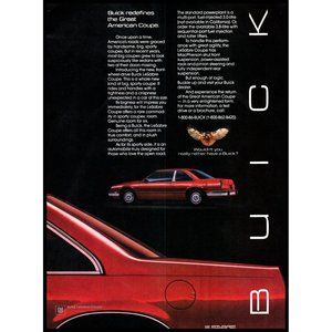 1986 Buick LeSabre Coupe 2 Door Vintage Print Ad Classic Car Hawk Logo Wall Art